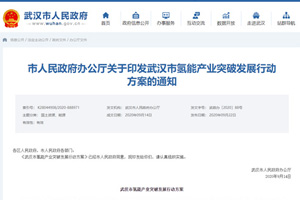 《武汉市氢能产业突破发展行动方案》发布